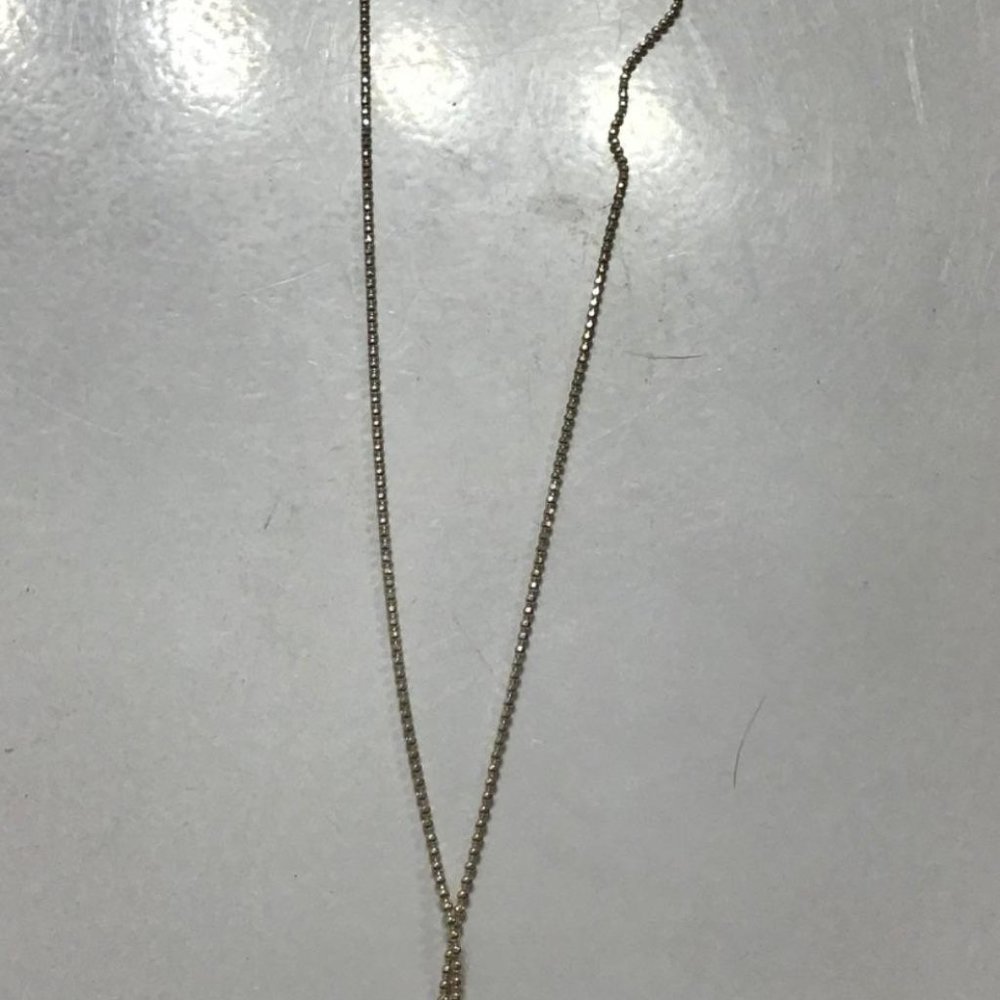 Matching Silver Toned Necklace with Palm Tree Rhin